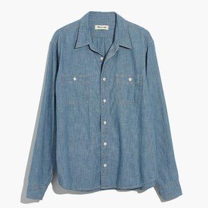 Madewell Mens Sz L Chambray Shirt in Lessing Wash